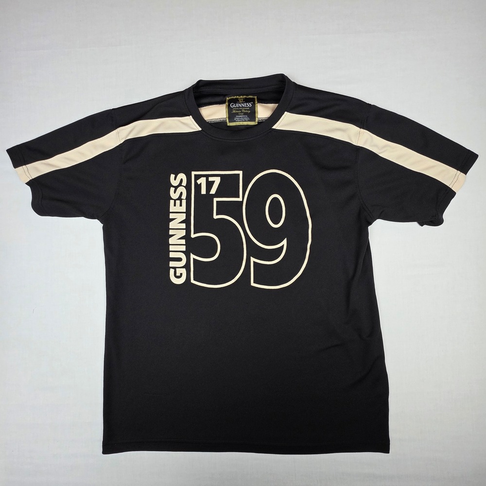 Guinness Official Merchandise 1759 Graphic Jersey T-Shirt Mens Large Black Tan